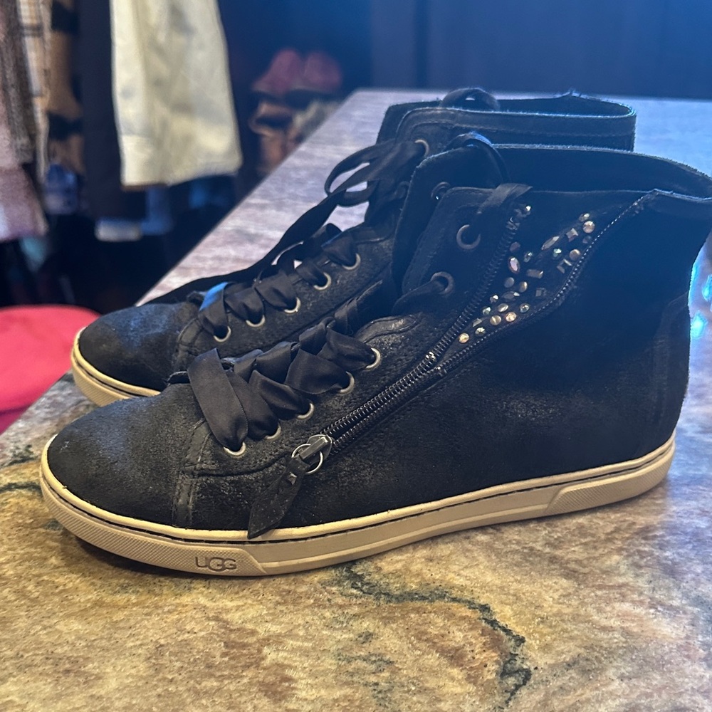 UGG Black Sneakers with Studded Side